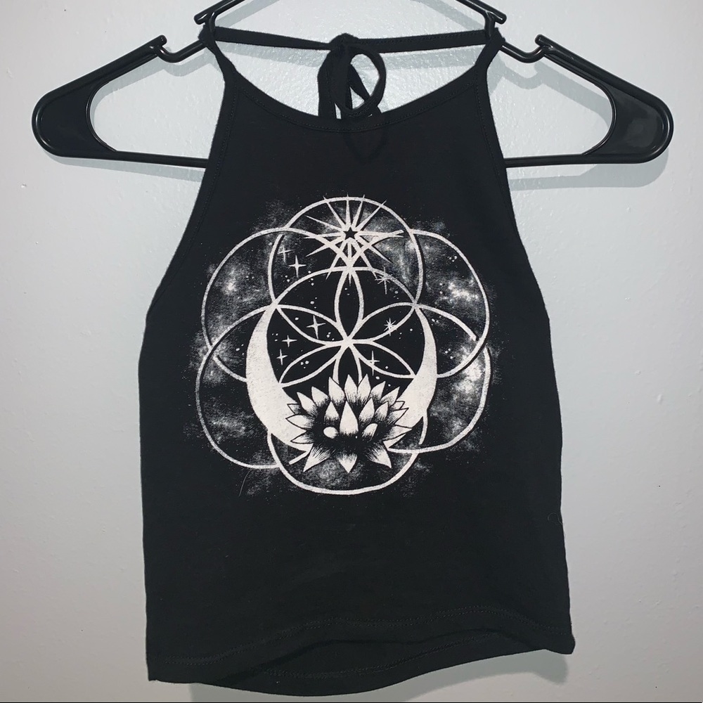 Pacsun LA Hearts Black Graphic Halter Top